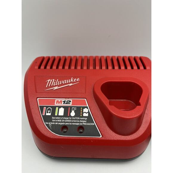 Milwaukee M12 12 Volt Red Lithium Charger Ion Cat No 48 59 2401 - Picture 3 of 6